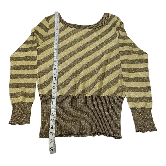 VINTAGE Daytrip Women's Striped Knit Metallic Sweater - Picture 5 of 9